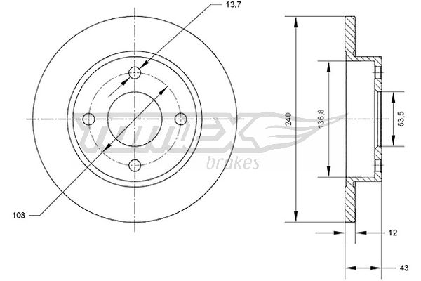 Brzdový kotúč TOMEX Brakes
